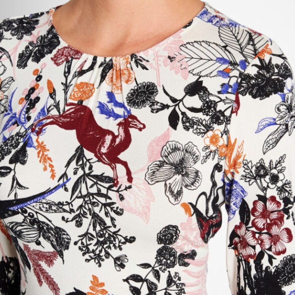 White Multi Long Sleeve Dress - Brand New -
